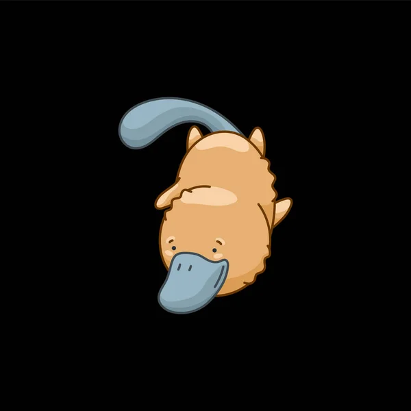 Platypus in kawaii style, cute cartoon character