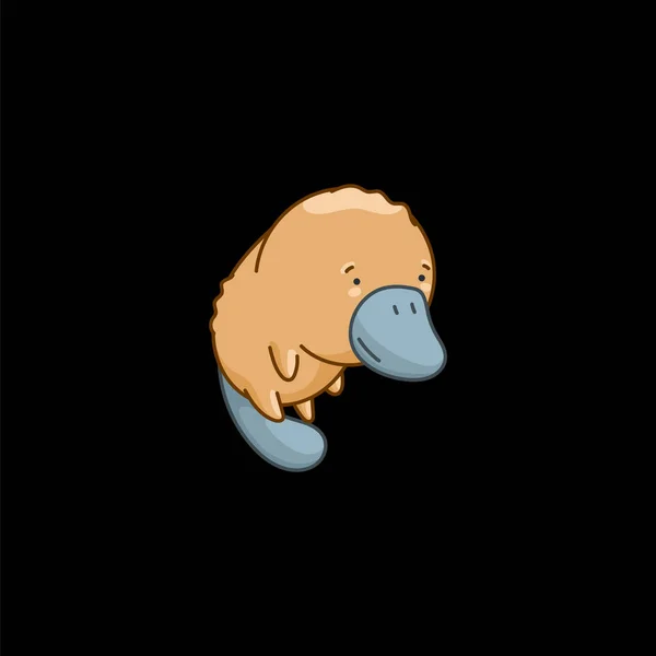 Platypus Στυλ Kawaii Χαριτωμένο Χαρακτήρα Κινουμένων Σχεδίων — Φωτογραφία Αρχείου