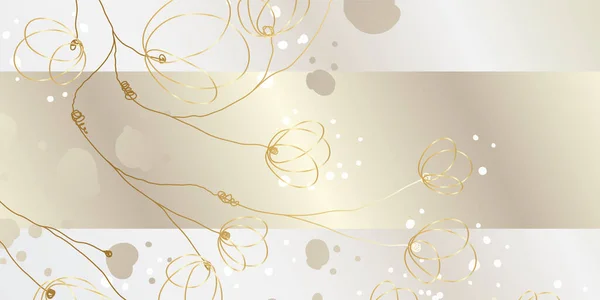 Arany Virágos Absztrakt Minta Luxus Arany Lineáris Dísz Prémium Design — Stock Fotó