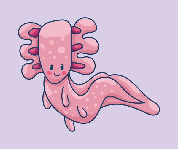 Axolotl in kawaii style, cute cartoon character