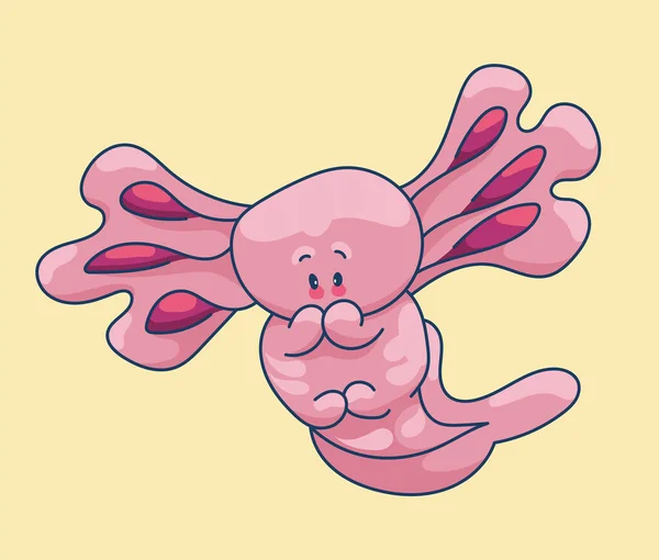 Axolotl Estilo Kawaii Lindo Personaje Dibujos Animados — Foto de Stock