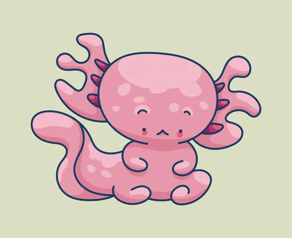 Axolotl Dans Style Kawaii Personnage Dessin Animé Mignon — Photo