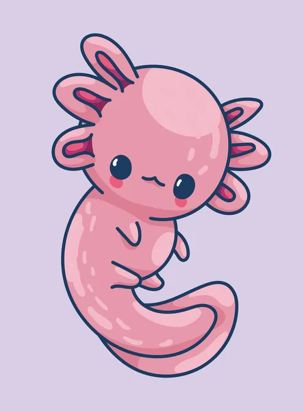 Axolotl Kawaii Style Cute Cartoon Character — Stock Photo, Image