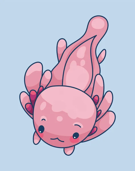 Axolotl Kawaii Style Cute Cartoon Character — Stock Photo, Image