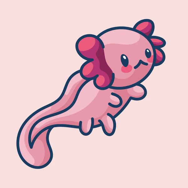 Axolotl Estilo Kawaii Personagem Desenho Animado Bonito — Fotografia de Stock