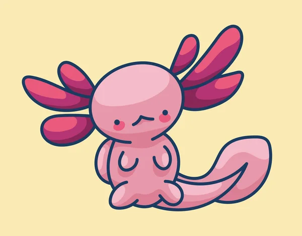 Axolotl Στυλ Kawaii Χαριτωμένο Χαρακτήρα Κινουμένων Σχεδίων — Φωτογραφία Αρχείου