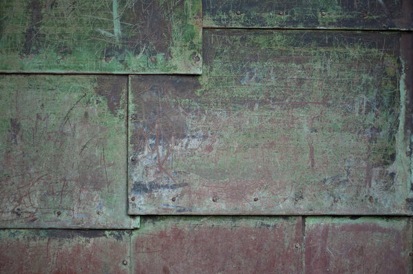 Old rusty metal plate background.