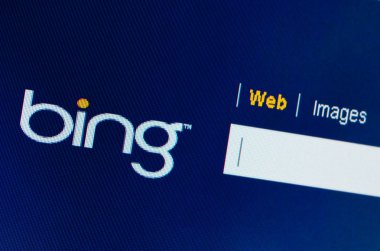 bilgisayar ekran yakın çekim Bing arama kutusu