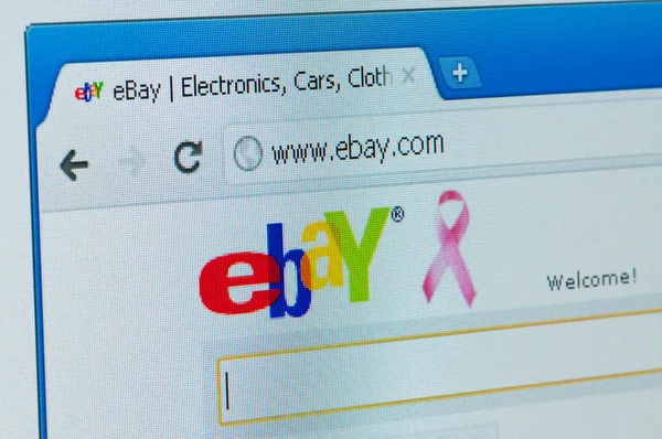 EBay company providing services in the areas of online auctions — Stock Photo, Image