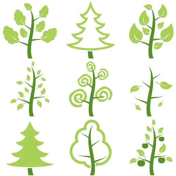 Set icons trees. — Stock Vector