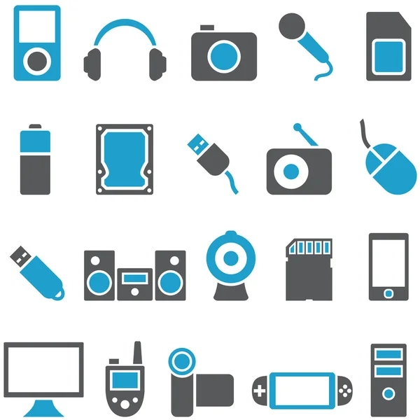 Set vector pictogrammen elektronica en gadgets — Stockvector