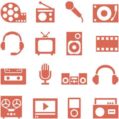 becerikli alet ve cihazların bir retro tarzı Icon set.