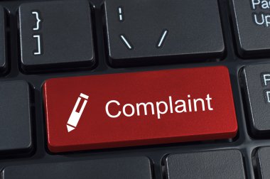Complaint button keyboard with pen icon. clipart
