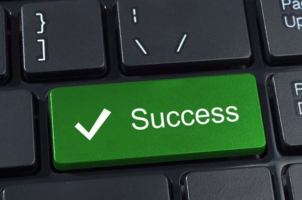 Succes grote groene knop toetsenbord. — Stockfoto