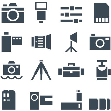 Fotoğraf Aksesuar Vector Icons set.