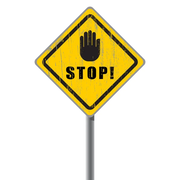 Stop scratched road sign. — Stock Vector