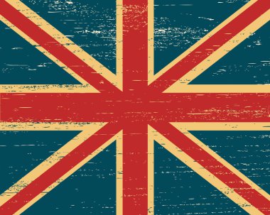 eski püskü İngiliz bayrağı vektör.