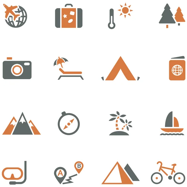 Set di icone di viaggio e turismo vettoriale per il design . — Vettoriale Stock
