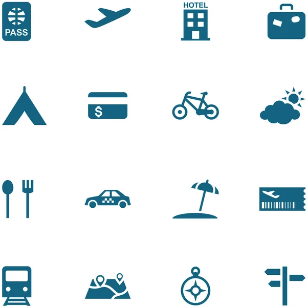 Travel, leisure and tourism icon set vector. — Stock Vector