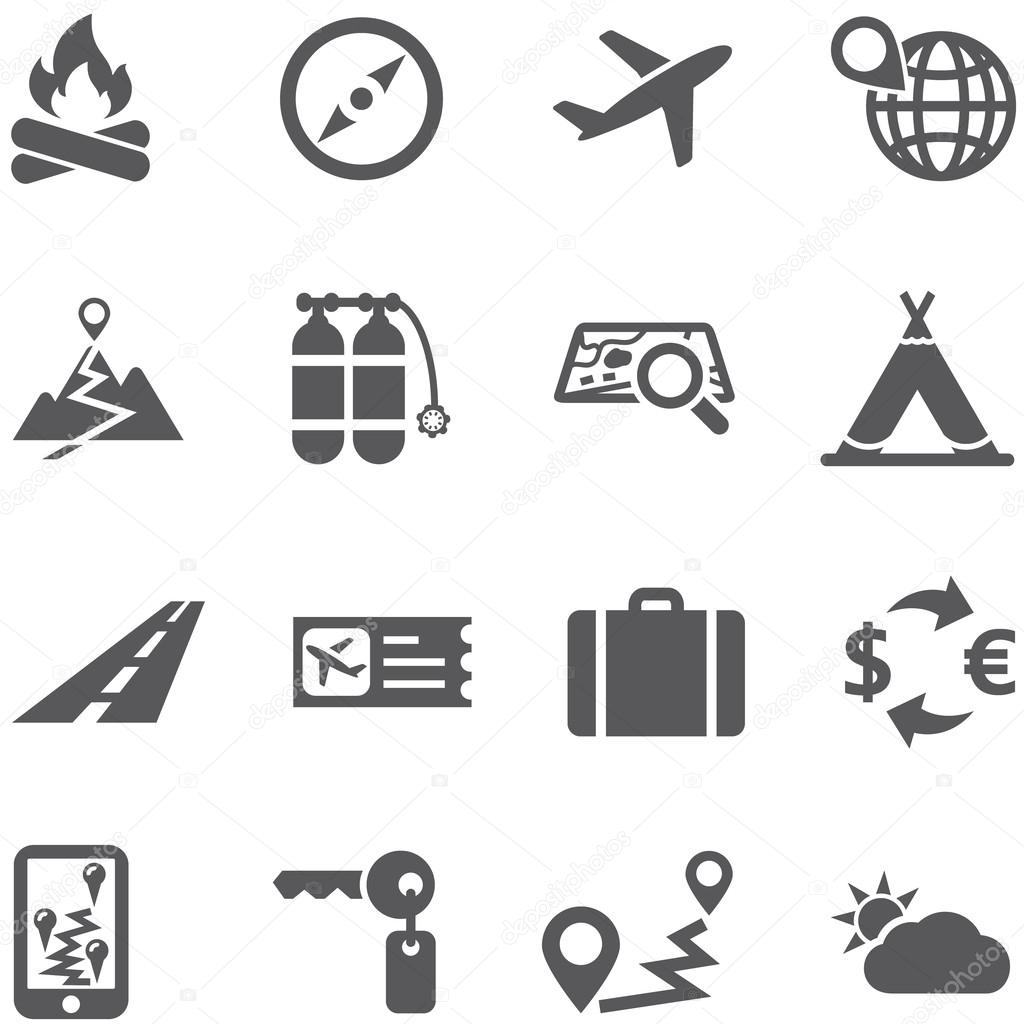 Travel and tourism icon set vector.