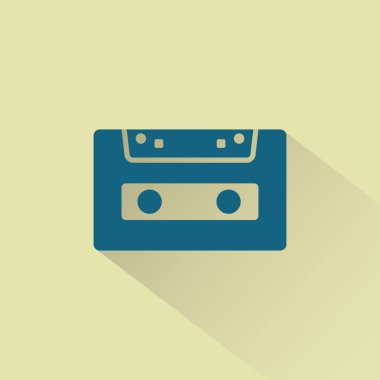 Retro ses kaseti vektör simgesi.