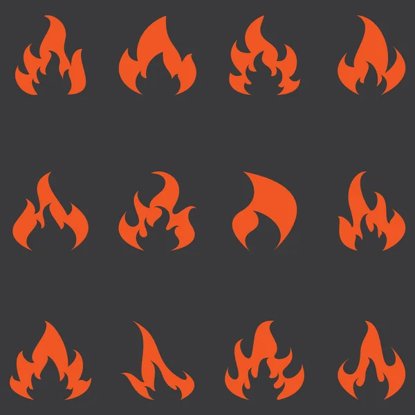 Flame set of vector icons. — Stock Vector