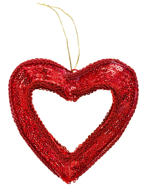 Aftelkalender voor Valentijnsdag decoratie hart, geïsoleerd op wit — Stockfoto