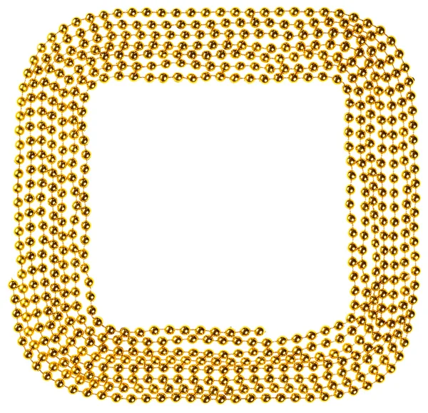 Oro Navidad perlas guirnalda decoración marco — Foto de Stock