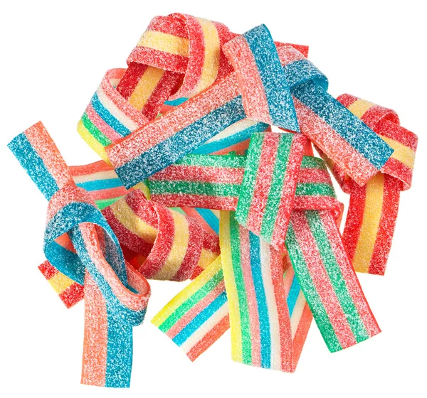Színes nyúlós candy (édesgyökér) édességek, elszigetelt fehér — Stock Fotó