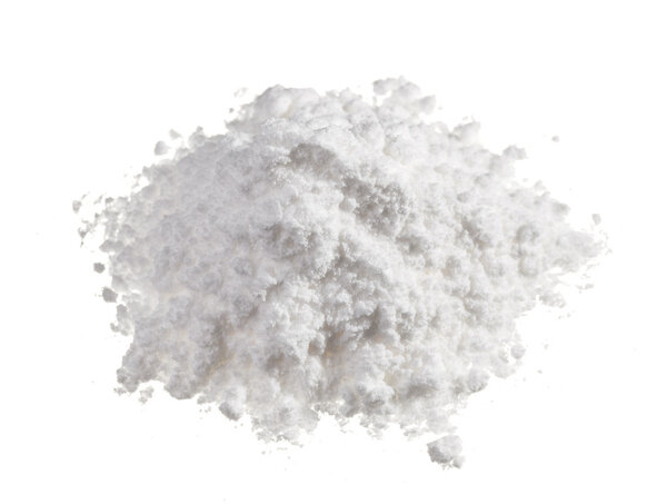 Cocaine drugs heap isolated on white, close up view