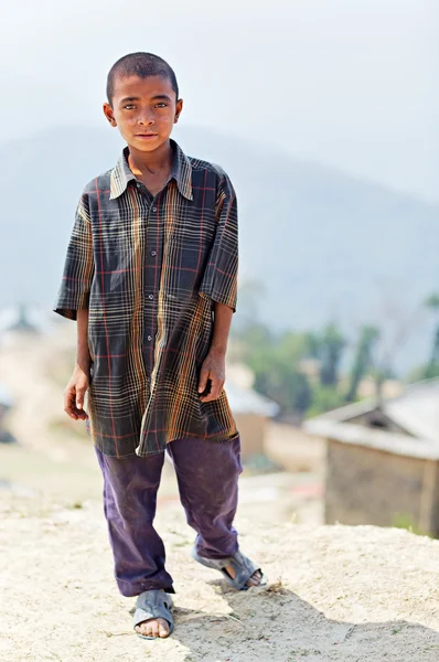 NAGARKOT, NEPAL - APRIL 5: Portrait of little unidentified Nepal — Stock Photo, Image