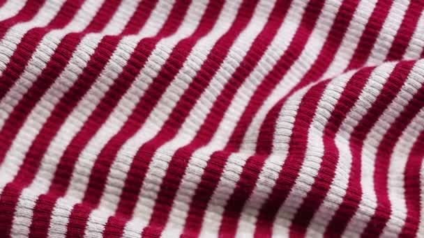 Red and white striped cloth background — Stock Video