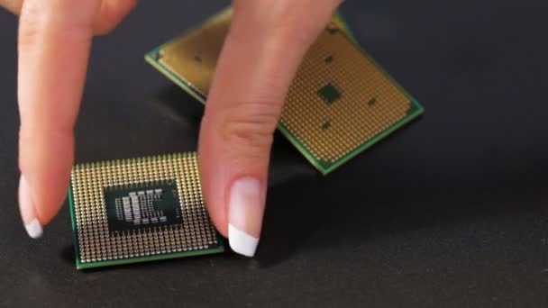 Certains processeur informatique (CPU) sur fond noir — Video