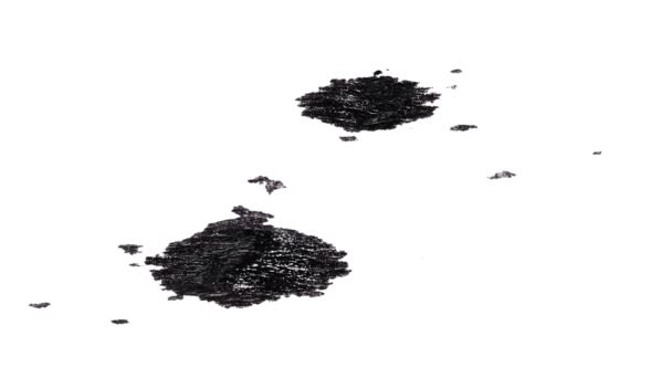 Ink blot dripping, isolated on white background — Stock Video