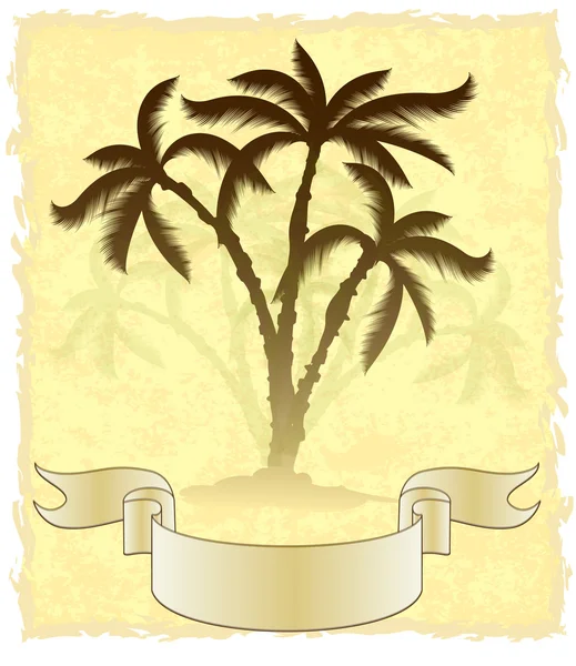 Tarjeta decorativa con palmeras . — Archivo Imágenes Vectoriales