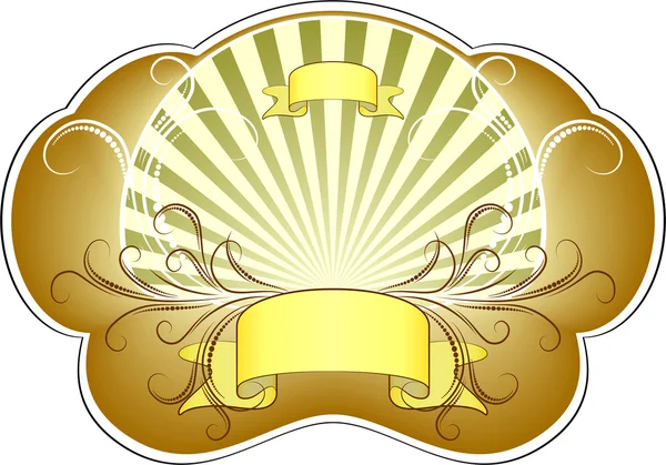 Golden label. — Stock Vector