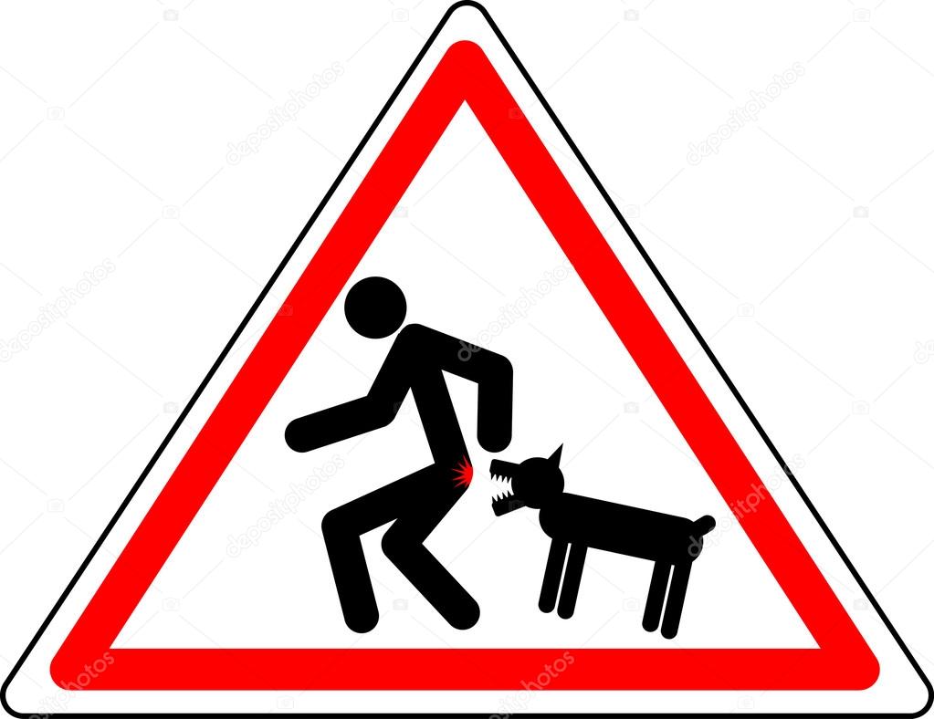 Lustige Warnzeichen "Vorsicht! Böser Hund." - Vektorgrafik ...