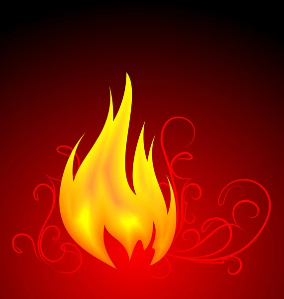 Elemento decorativo con fuego . — Vector de stock