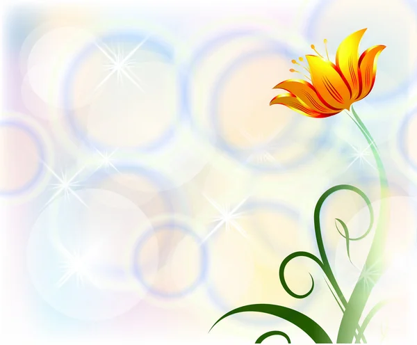 Fond coloré avec fleur — Image vectorielle