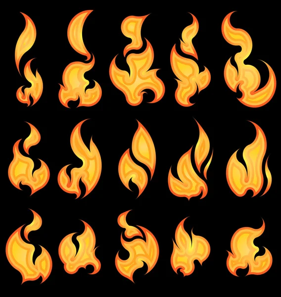 Collection of fires. — Stock Vector