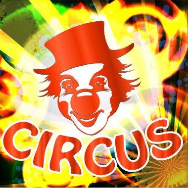 sirk palyaço yüzü ile billboard