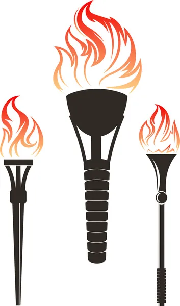 Set of torches — Stock Vector