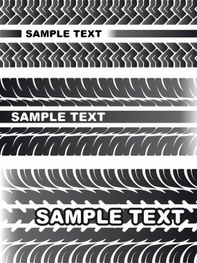 Detaylı lastik bir set tasarımı için yazdırır. vektör illustrati