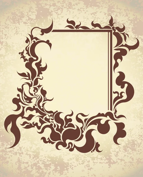 Vintage frame on old textured paper. Vector illustration. — Stock Vector