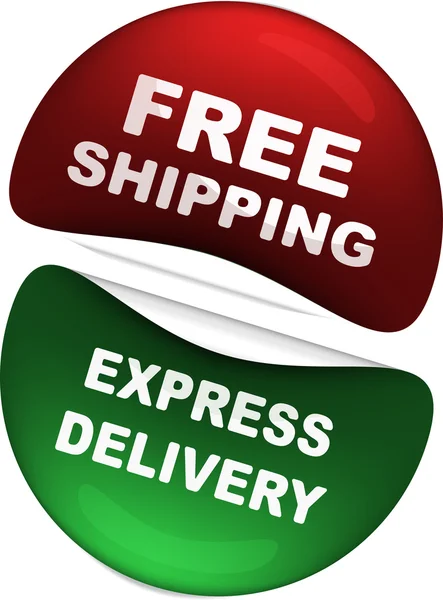 Vector free shipping and express delivery icons — Stock Vector