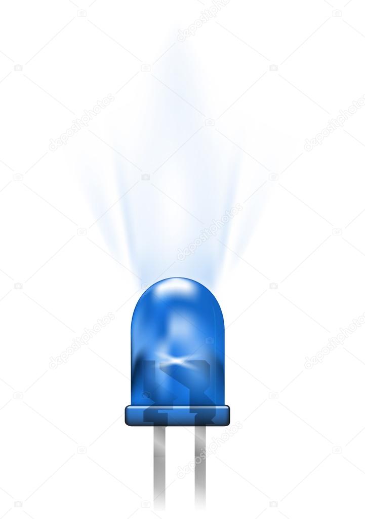 Blue led isolated on white. Vector illustration.