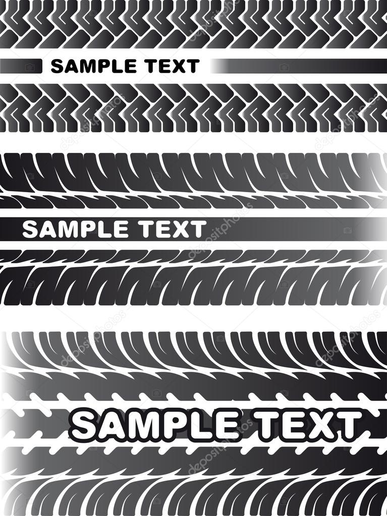 A set of detailed tire prints for your design. Vector illustrati