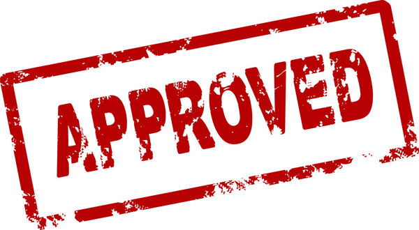 Approved rubber stamp