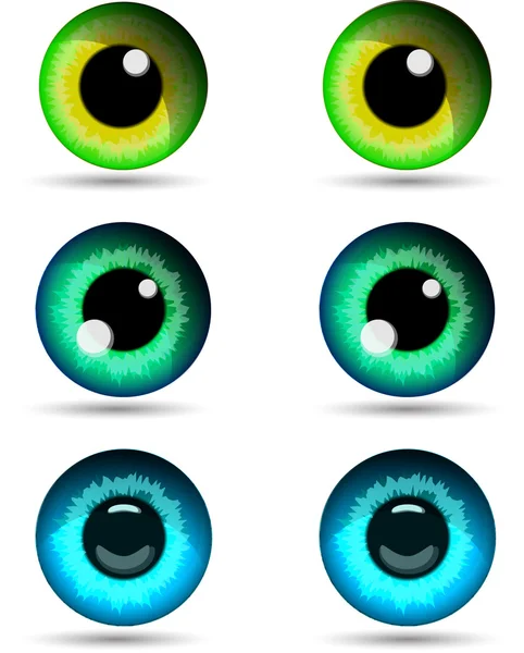 Tre paia di occhi. Illustrazione vettoriale . — Vettoriale Stock