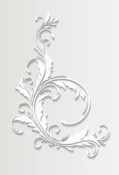 Esquina floral de papel en corte de estilo de papel — Vector de stock